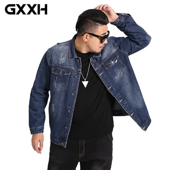 Плюс размер 7XL, мужская джинсовая куртка, Осенний тренд, бренд Big Tall, мужские джинсовые пальто, хлопковая джинсовая куртка в корейском стиле, повседневная оверсайз