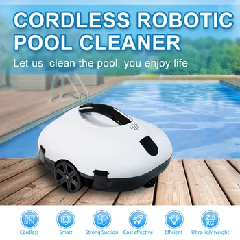 Полностью автоматический робот-пылесос для бассейна, автономная парковка, беспроводной робот-пылесос для бассейна продолжительностью 130 минут