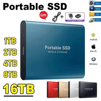 Портативный SSD-Накопитель 1 ТБ Высокоскоростной Мобильный Твердотельный Накопитель 500 ГБ Внешнего Хранилища Decives Type-C USB 3.1 Жесткие Диски для Ноутбуков / ПК / Mac