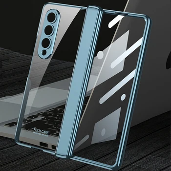 Прозрачный чехол-петля GKK для Samsung Galaxy Z Fold4 Fold 4 из закаленного стекла во весь корпус