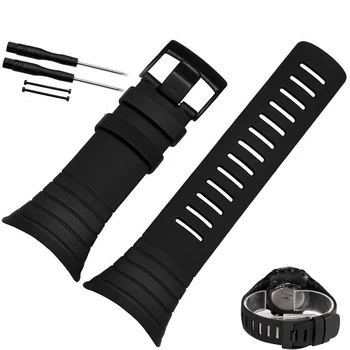 Ремешок для часов SUUNTO CORE Series, черный каучуковый ремешок, высококачественный силиконовый браслет, аксессуары для мужских часов, 35 мм