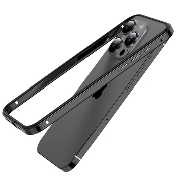 Силиконовый Металлический Чехол-Бампер Для iPhone 15 Pro Max 14 Plus 13 12 14Pro 15Pro 13Pro 15Plus Защитная Рамка Для Телефона Аксессуары