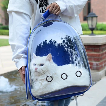 Сумка-переноска для кошек, уличная сумка для домашних животных, рюкзак-переноска, Дышащая портативная дорожная прозрачная сумка для маленьких собак и кошек