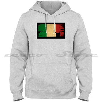 Флаг Италии Со Злым Черным Котом Мужская И Женская Хлопчатобумажная Толстовка Hoodie The Italy Dream С Гордостью Сделано В Италии Флаг