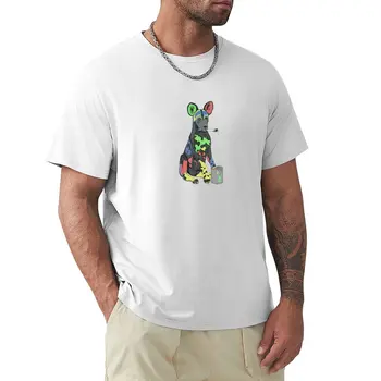 Футболка с нарисованной собакой customs создайте свои собственные винтажные забавные мужские футболки большого и высокого размера