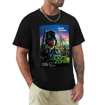 Футболка с плакатом Crime Zone, винтажная летняя одежда, мужская футболка для тяжеловесов