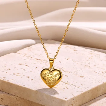 Элегантное Золотое Ожерелье С Сердцем Любви Для Женщин, Подвеска с Надписью 